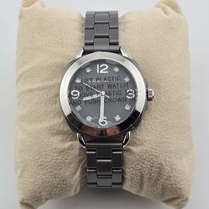 Isaac Mizrahi Live Stainless Steel Back - Dark Band & Face